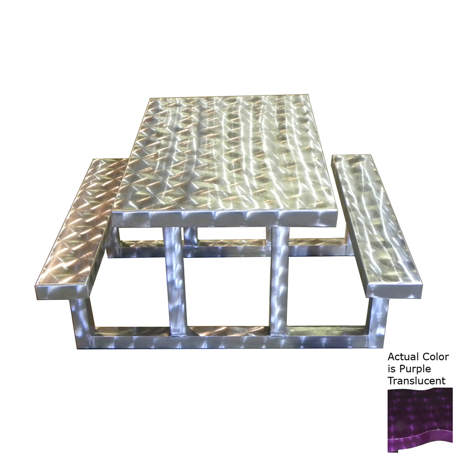 Ofab Purple Cast Aluminum Rectangle Picnic Table