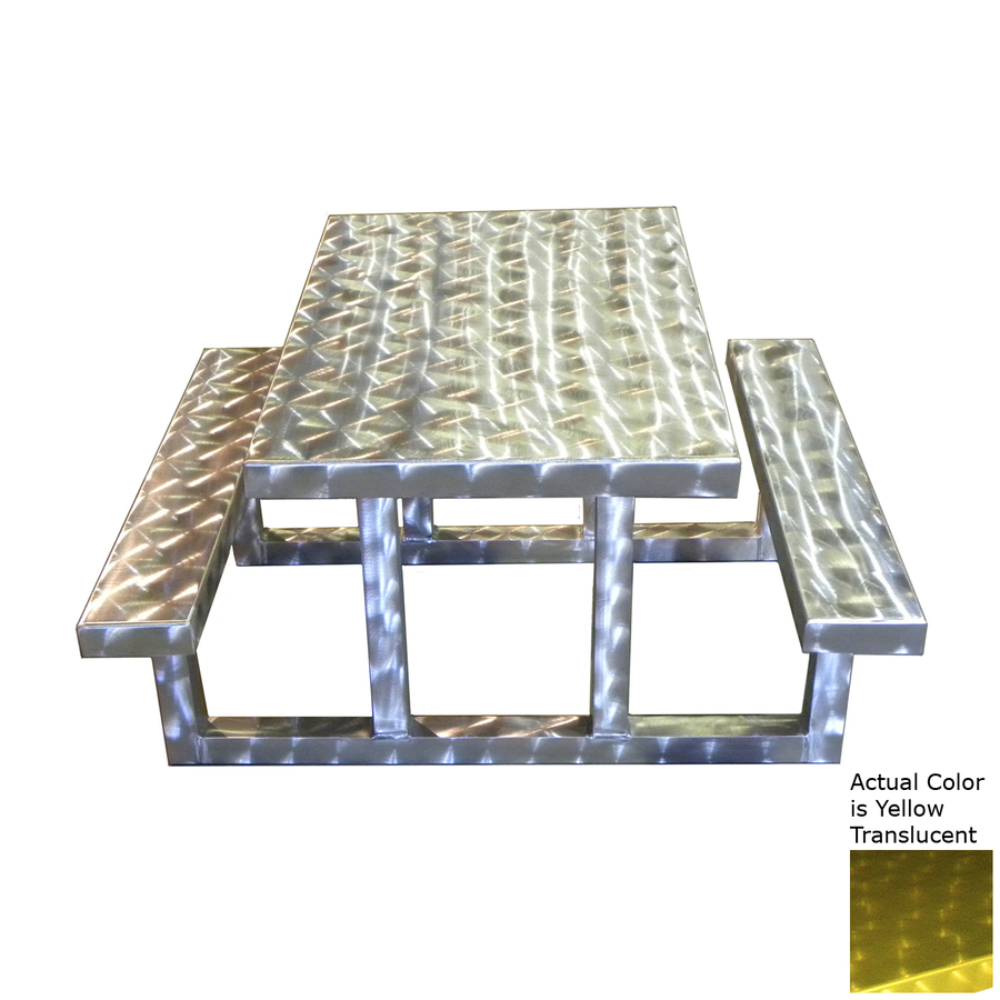 Ofab Yellow Translucent Cast Aluminum Rectangle Picnic Table