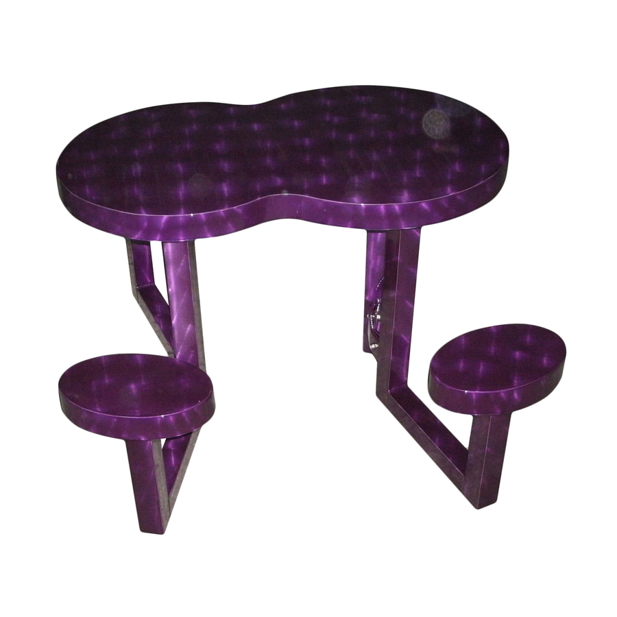 Ofab Purple Cast Aluminum Picnic Table