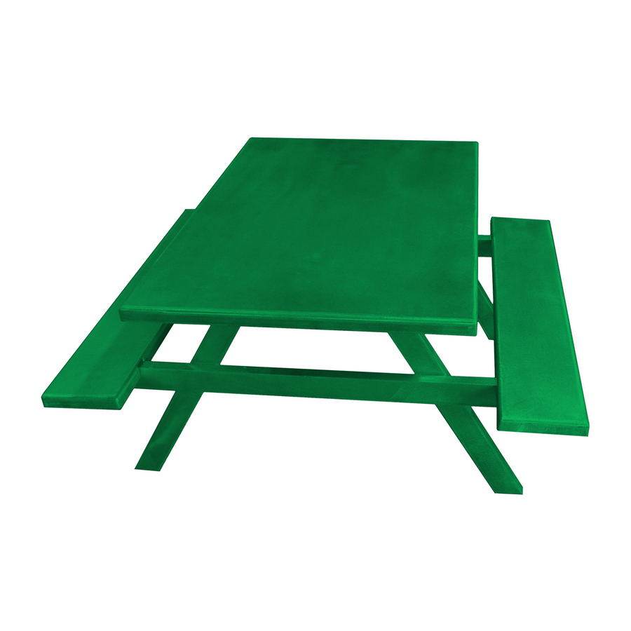 Ofab Green Cast Aluminum Rectangle Picnic Table