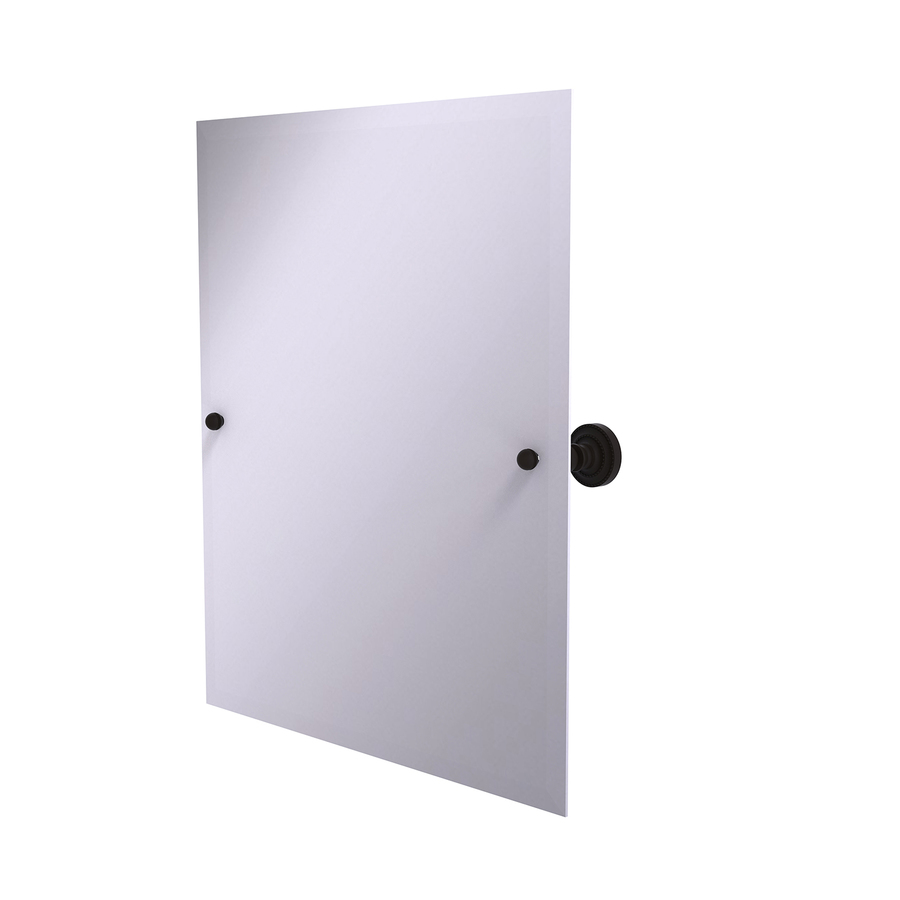 Allied Brass Dottingham 26 in H x 21 in W Rectangular Tilting Frameless Bathroom Mirror with Oil Rubbed Bronze Hardware and Beveled Edges