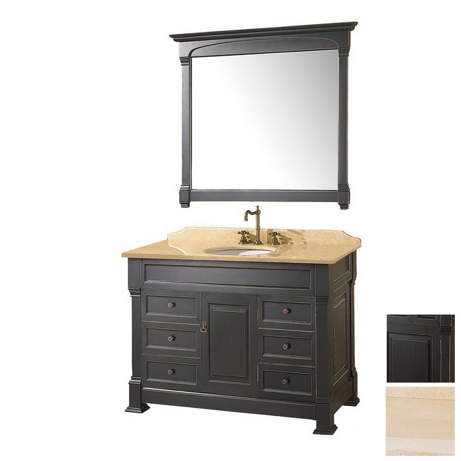 Wyndham Collection 48 in Antique Black Andover Single Sink Bathroom Vanity with Top