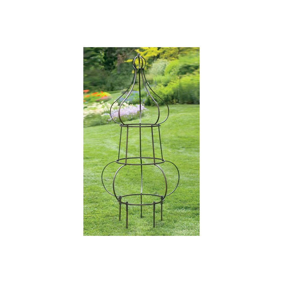 H. Potter 34 in W x 64 in H Charcoal Brown Obelisk Garden Trellis