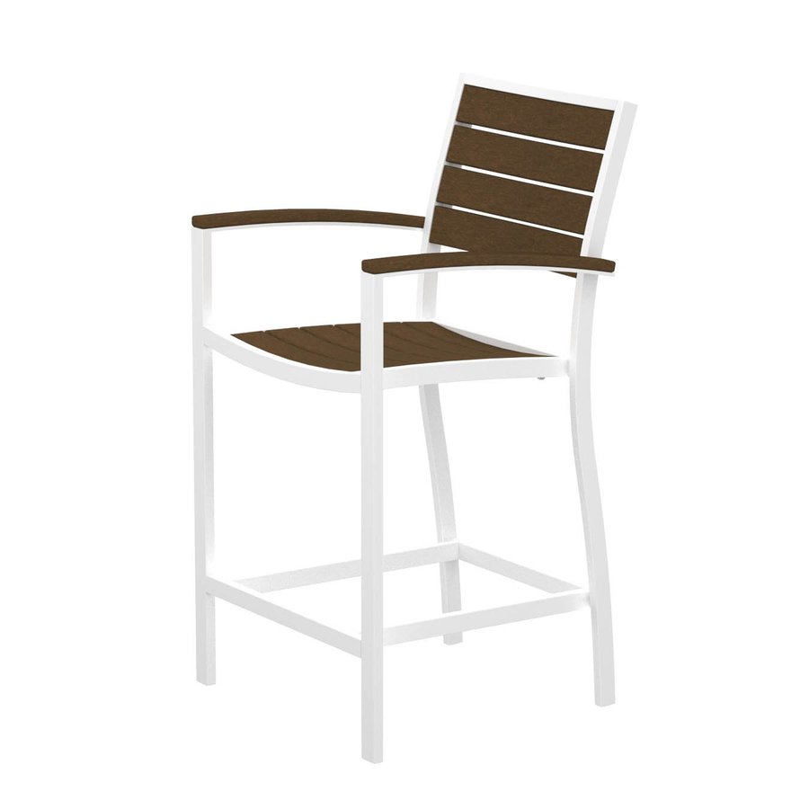 POLYWOOD Slat Seat Aluminum Patio Bar Height Chair