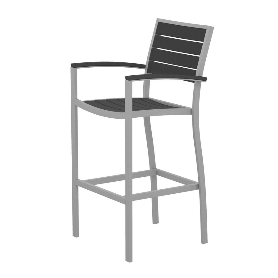 POLYWOOD Slat Seat Aluminum Patio Bar Height Chair