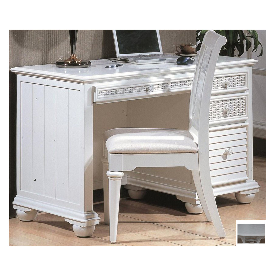 Hospitality Rattan Ships Wheel White Computer Desk