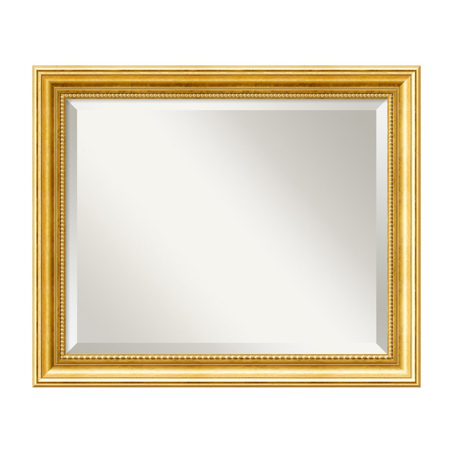 Amanti Art Townhouse 23.38 in x 19.38 in Gold Beveled Rectangle Framed Wall Mirror