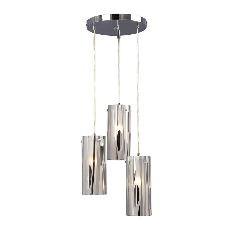 Galaxy Lustre 82 in H Chrome Multi Pendant Light with Frosted Glass Shade