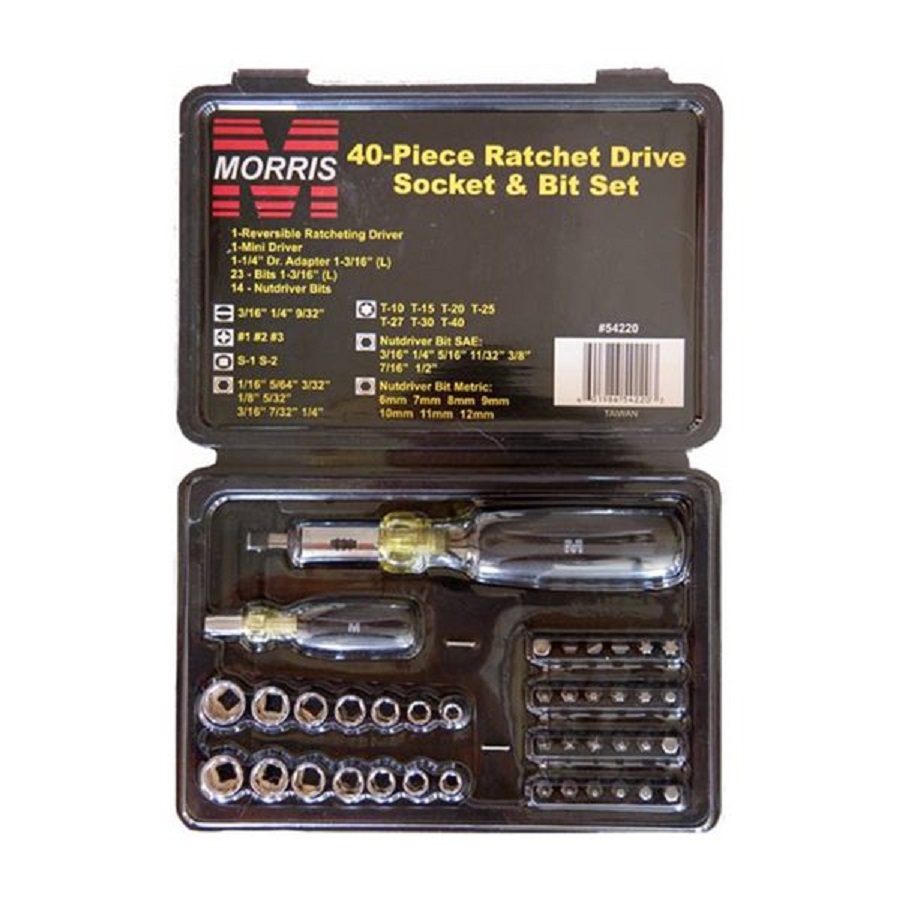 Morris Products 40 Piece Ratcheting Multi Bit Screwdriver