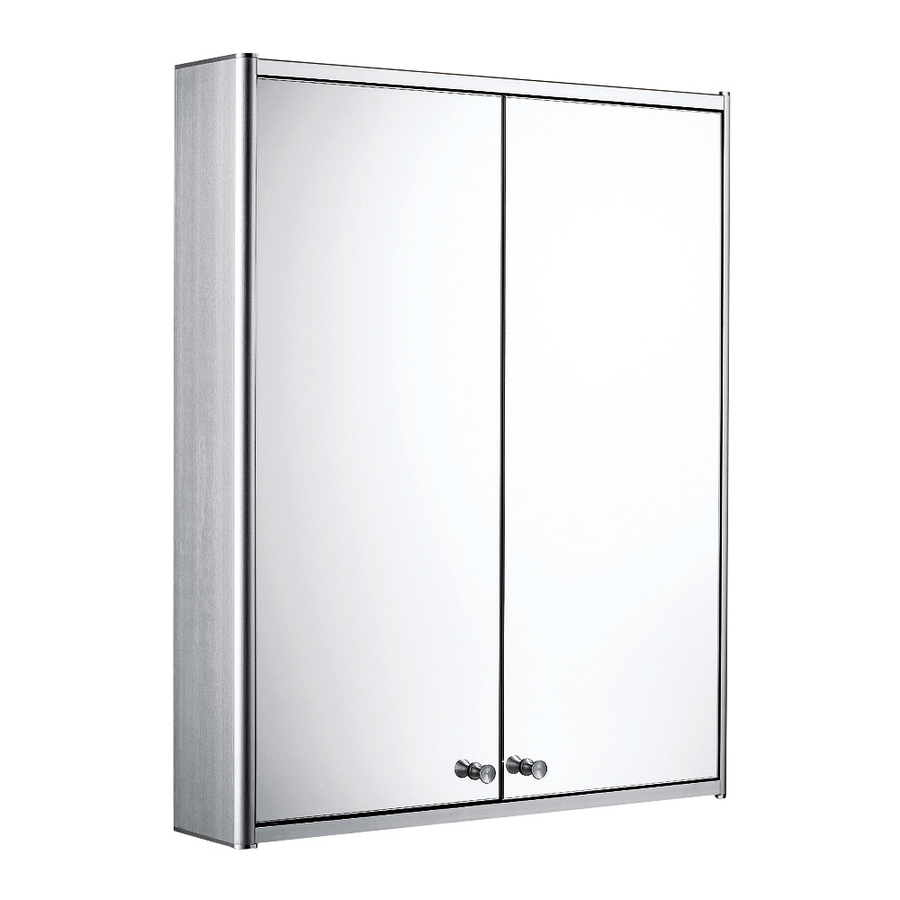 Whitehaus Collection 23.6 in x 27.5 in Glass and Aluminum Metal Surface Mount Medicine Cabinet