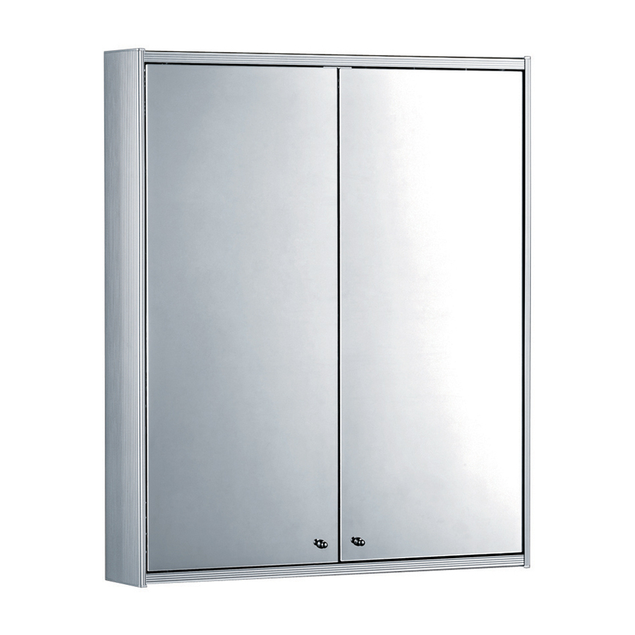 Whitehaus Collection 23.63 in x 27.5 in Glass and Aluminum Metal Surface Mount Medicine Cabinet