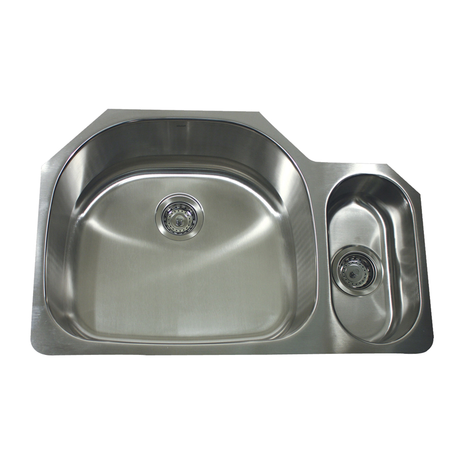 Nantucket 21.25 in x 32 in Satin Double Basin Stainless Steel Undermount Kitchen Sink