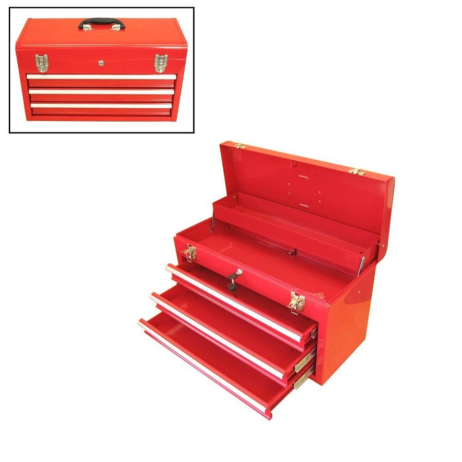 Excel 20.5 in 3 Drawer Red Steel Lockable Tool Box