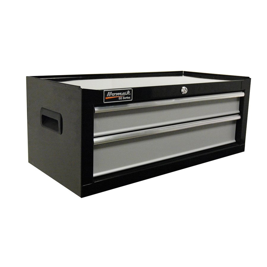 Homak SE 10.5 in x 26.5 in 2 Drawer Ball Bearing Steel Tool Chest (Black)