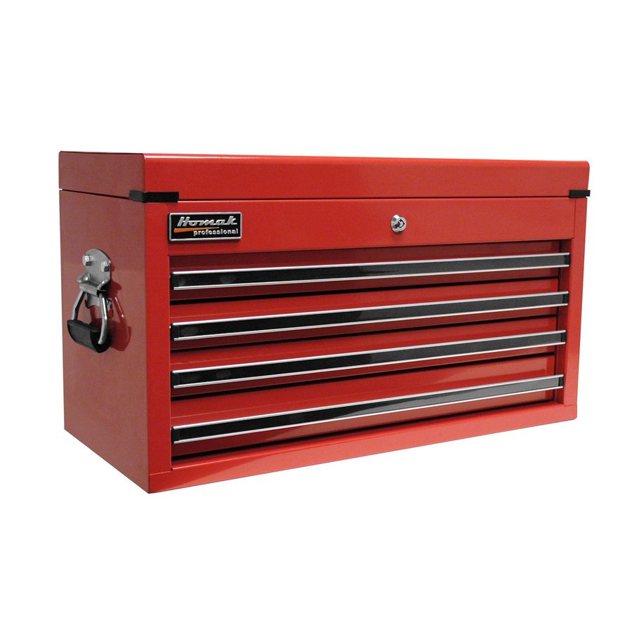 Homak Professional 14.25 in x 26.25 in 4 Drawer Ball Bearing Steel Tool Chest (Red)