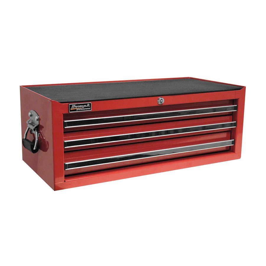 Homak Professional 9.875 in x 26.25 in 3 Drawer Ball Bearing Steel Tool Chest (Red)