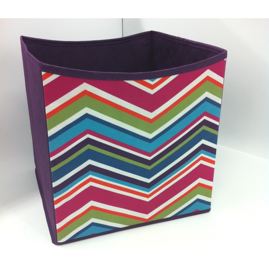 Style Selections 10.5 in W x 11 in H x 10.5 in D Chevron Print Fabric Bin