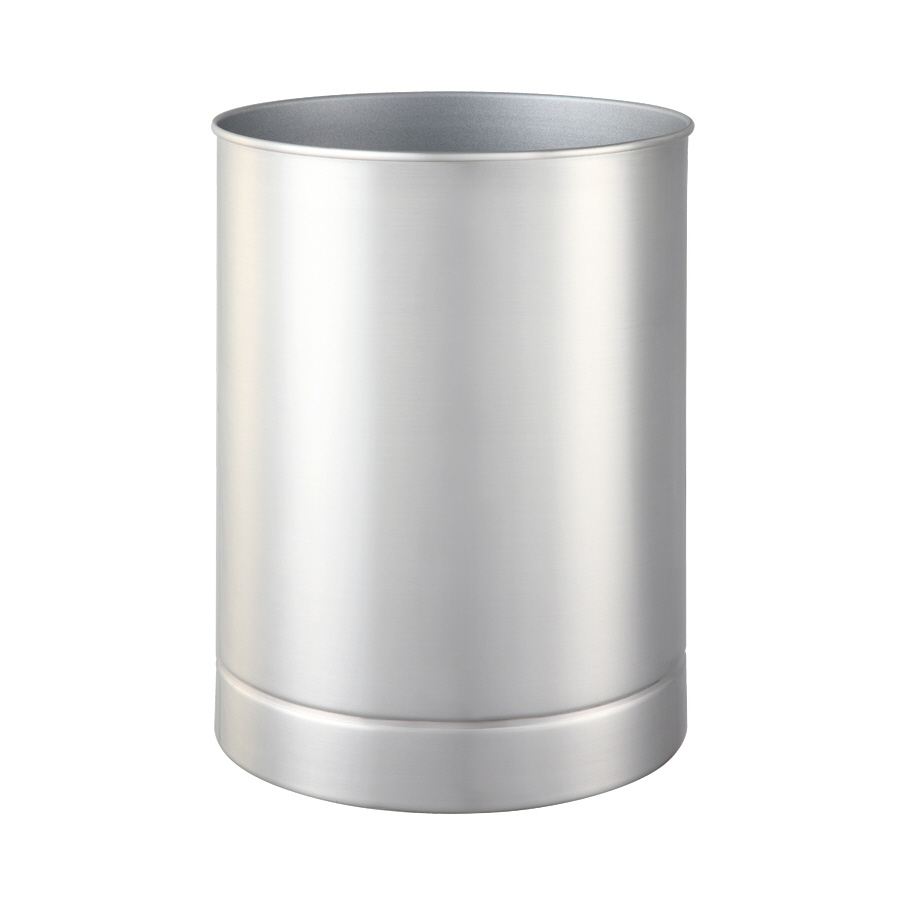 allen + roth Maxton Brushed Nickel Metal Wastebasket