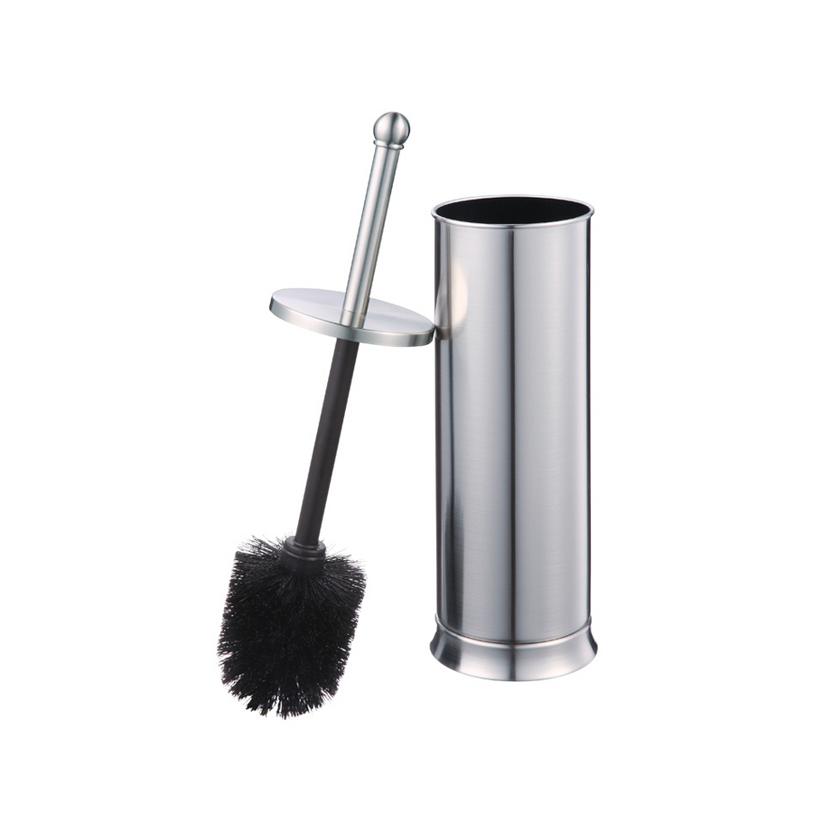 allen + roth Brinkley Brushed Nickel Metal Toilet Brush Holder