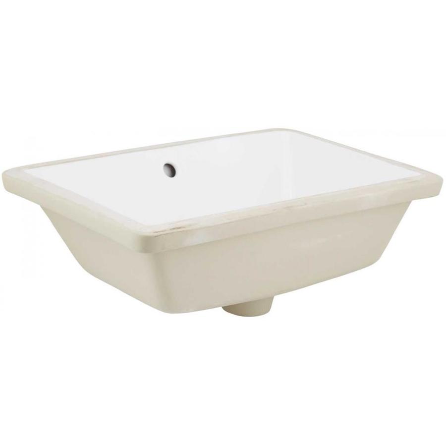 American Imaginations White Ceramic Undermount Rectangular Bathroom Sink with Overflow Drain (13.5-in x 18.25-in) | AI-999-324