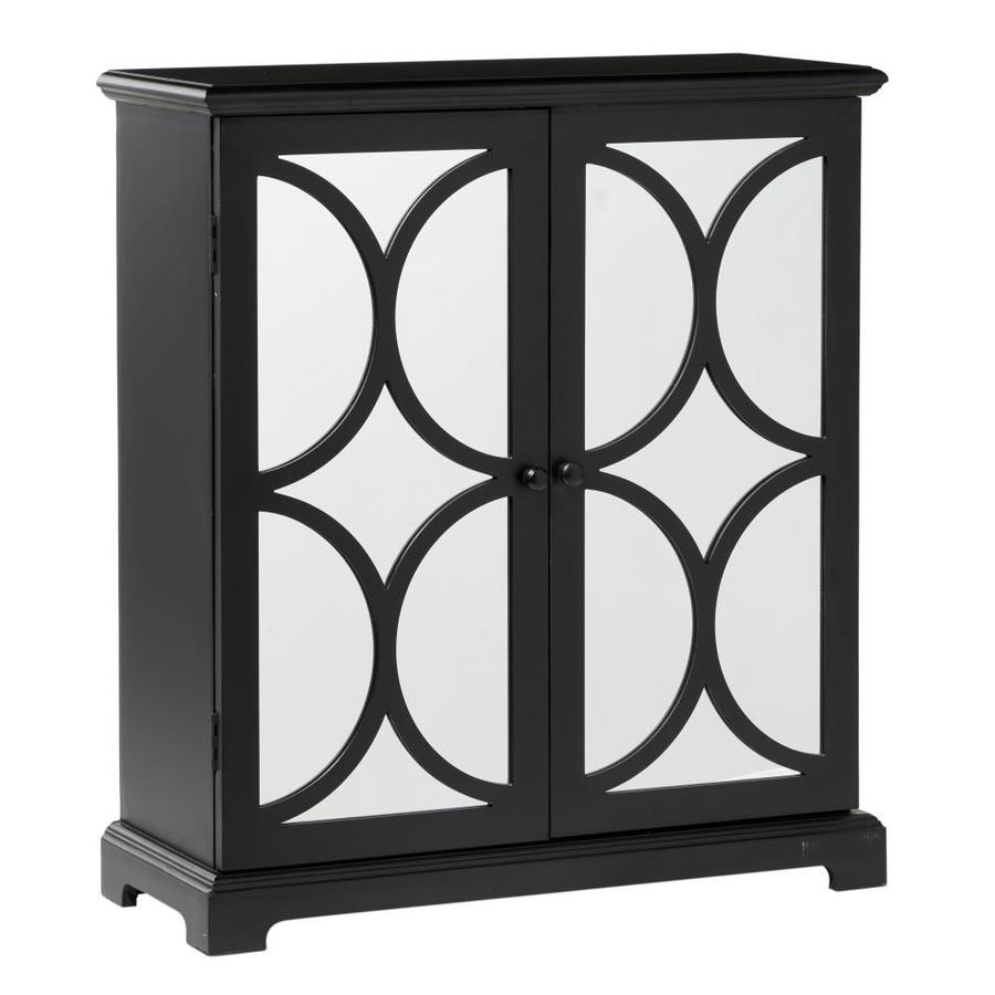 Grayson Lane Contemporary Black Wood and Mirror Cabinet 32 x 36 | 48680