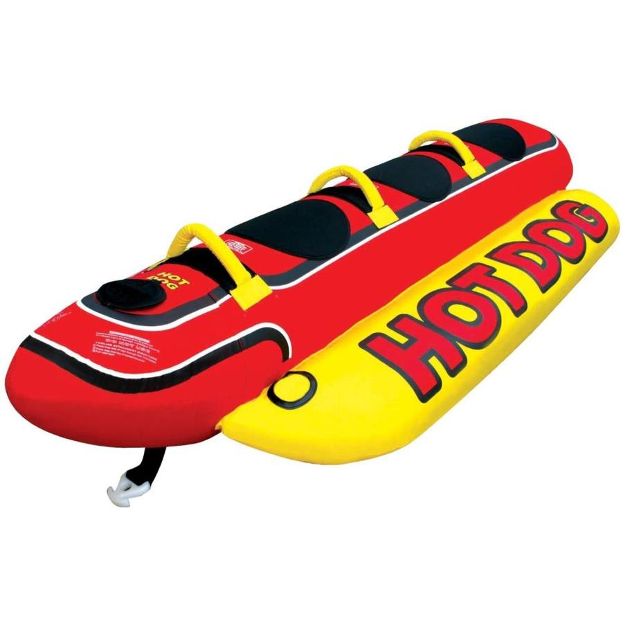 Airhead AIRHEAD HD-3 Hot Dog Triple Rider Towable Inflatable 3 Person Boat Lake Tube | 62286