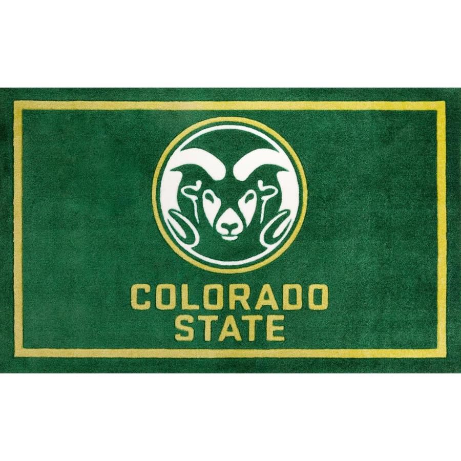 Addison Rugs Colorado State Rams Campus 8 x 10 Green Indoor Sports Area Rug Cotton | ACP1CS8X10