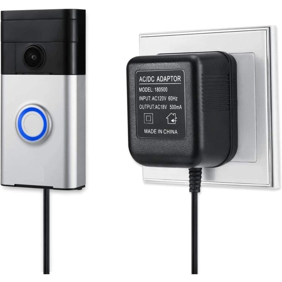 Wasserstein Arlo, Ring, Eufy, Google Nest Hello Doorbell 8.2ft Black Extension Cable | 4897080223537