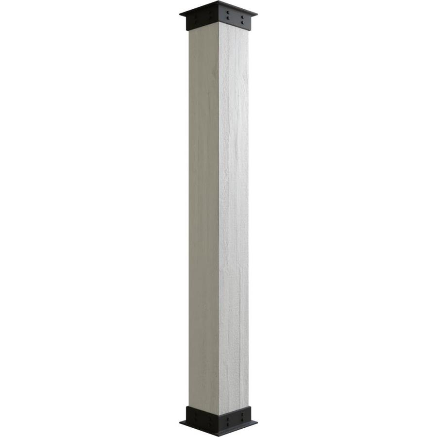 Ekena Millwork Rough Sawn with Faux Iron Capital and Base 12-in Unfinished Polyurethane Column Wrap in White | COLURS12X120IRUF