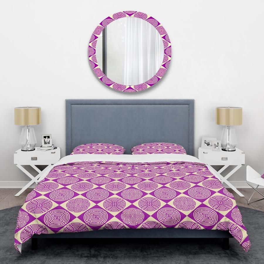Designart Designart Duvet covers 3-Piece Pink King Duvet Cover Set Polyester | BED24022-K