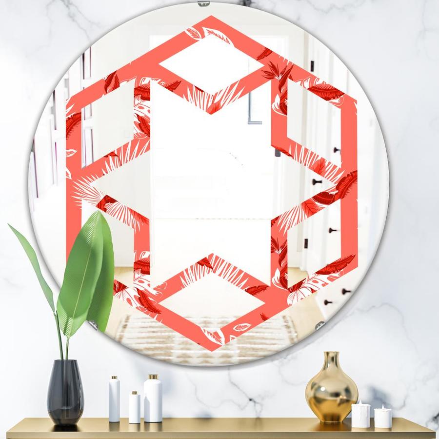 Designart Designart Mirrors 24-in L x 24-in W Round Red Polished Wall Mirror | MIR24347-C5-C24