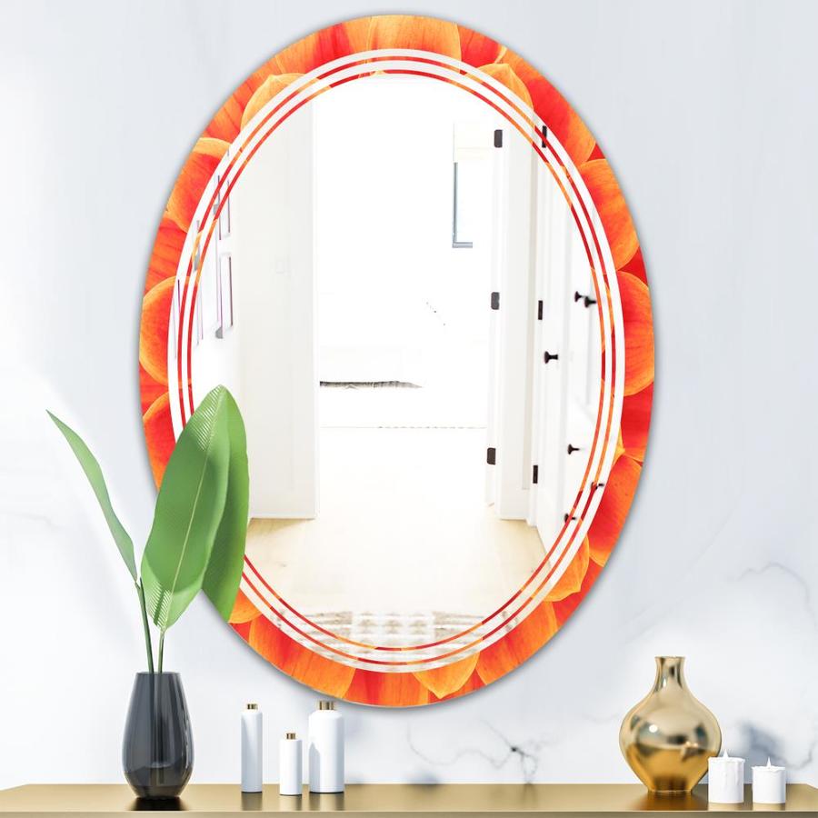 Designartdesignart Designart Mirrors 31.5-in L X 31.5-in W Oval Orange 