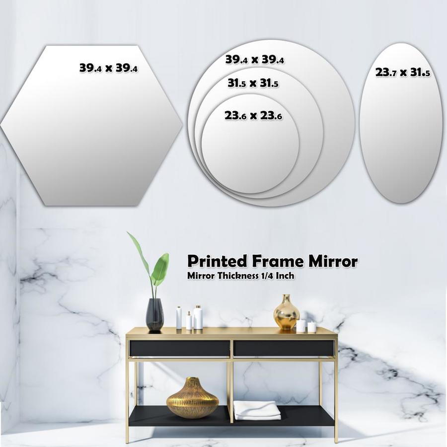 Designart Golden Luxury Metallic Geometrics Xiv Modern Oval Wall Mirror Leaves In The Mirrors Department At Lowes Com
