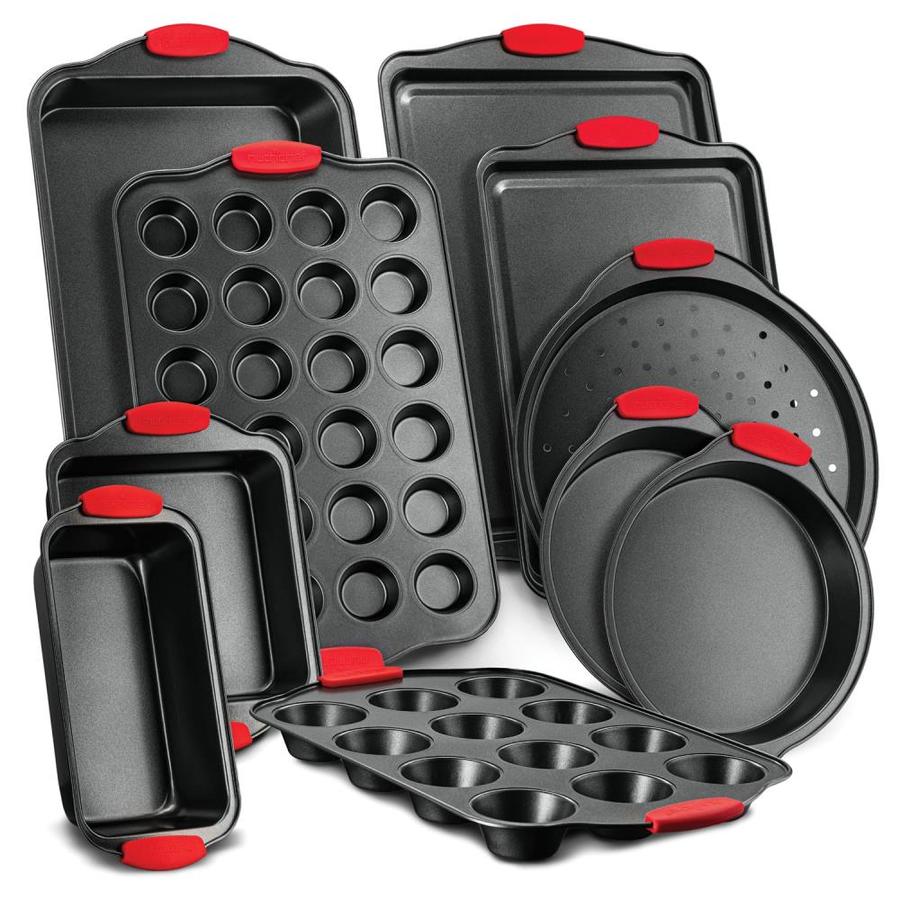 NutriChef 10-Piece Non-Stick Kitchen Oven Baking Pans in Black | NCSBS10S