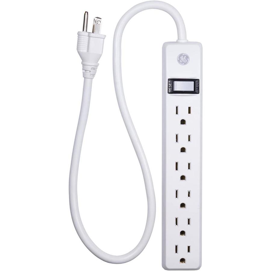 GE GE 6-Outlet Power Strip, 2ft Cord, White | 14830