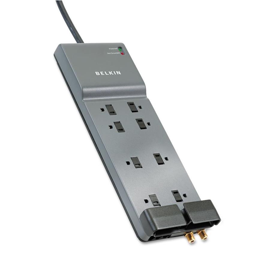 Belkin Belkin 8-Outlet Home/Office Surge Protector w/Telephone Line, 12 ft. Cord in Black | BE108230-12