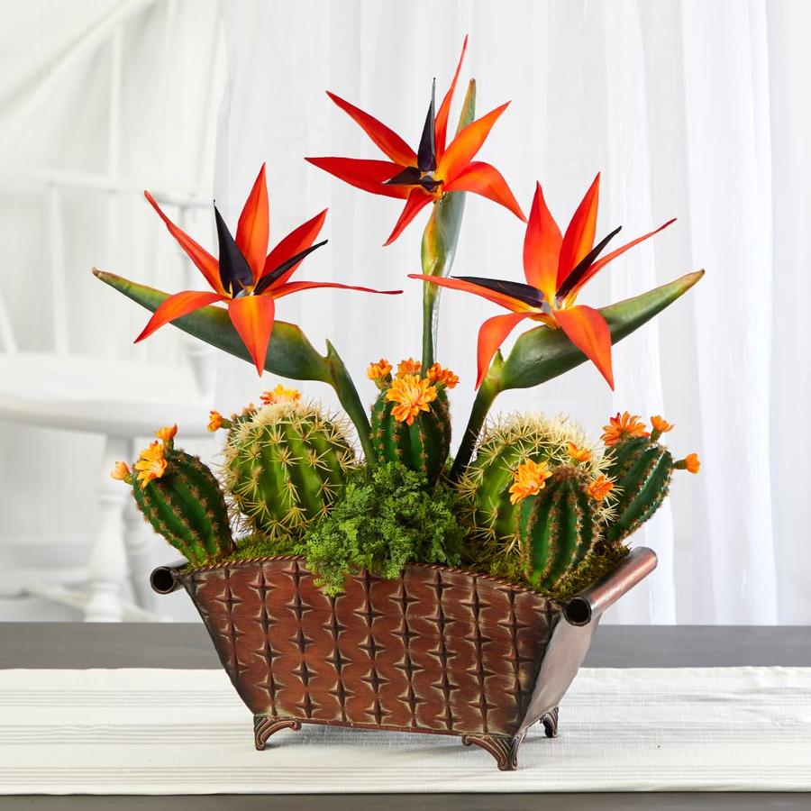 Nearly Natural 21 In Orange Indoor Artificial Silk Plant Plants In The Artificial Plants Flowers Department At Lowes Com