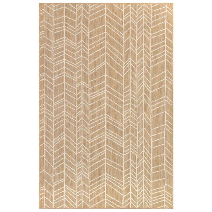 Liora Manne Carmel 8 x 10 Sand Indoor/Outdoor Chevron Area Rug in Brown | CRE80846812