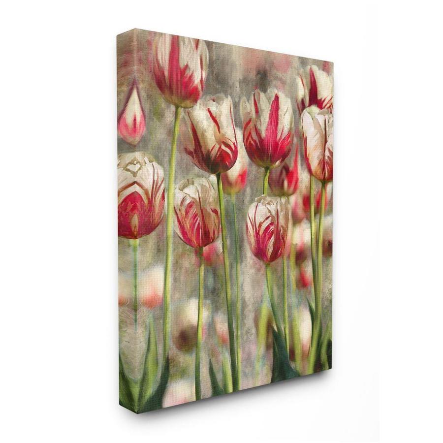 Stupell Industries Stupell Industries Spring Tulips in Flower Field Pink White Super Oversized Stretched Canvas Wall Art by Ziwei Li, 36 x 1.5 x 48