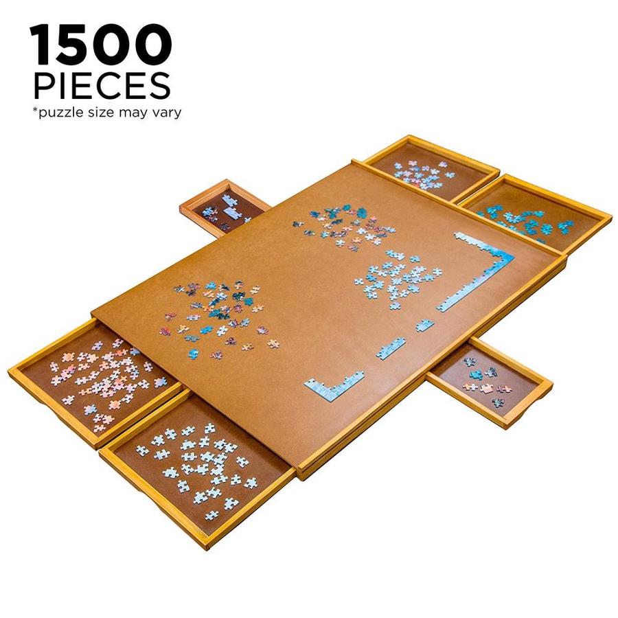 Jumbl 27" x 35" Wooden Puzzle Board with 6 Drawers | JUMPUZ2735