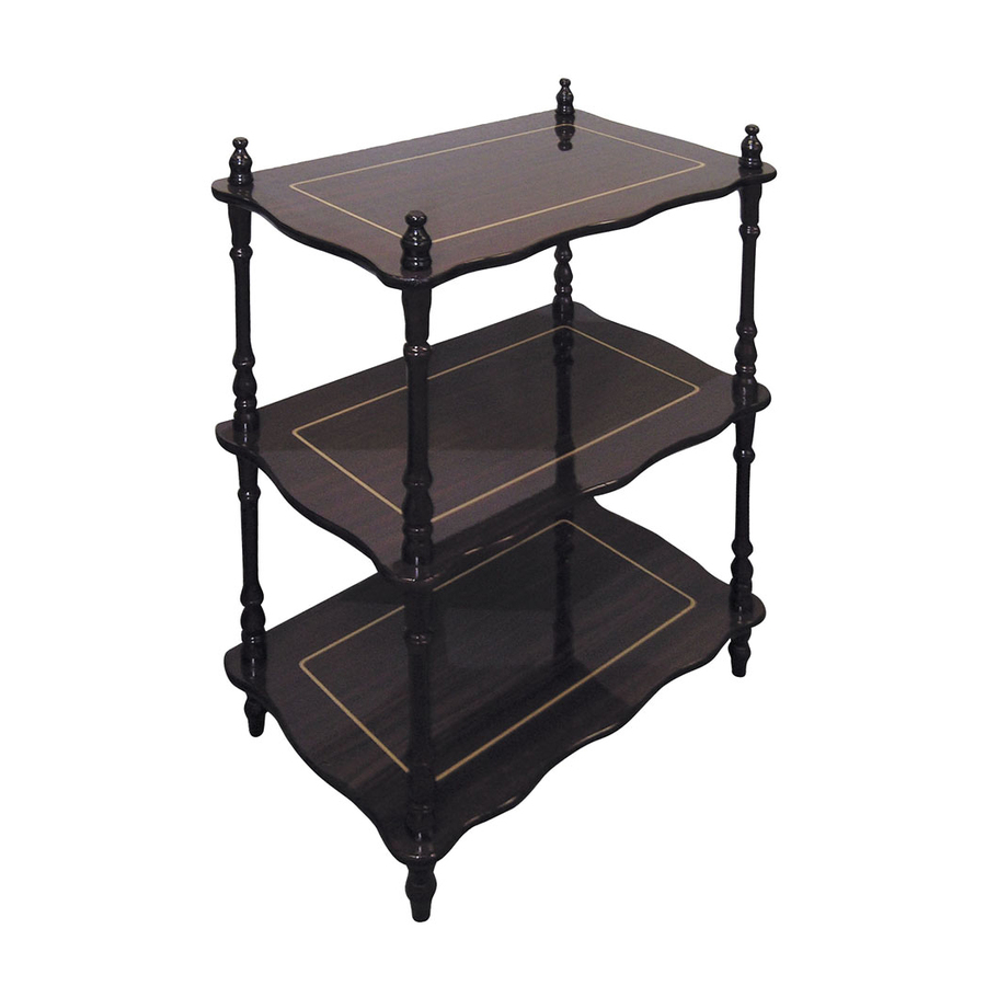 ORE International 26 in H x 19 in W x 12 in D 3 Tier Wood Freestanding Shelving Unit