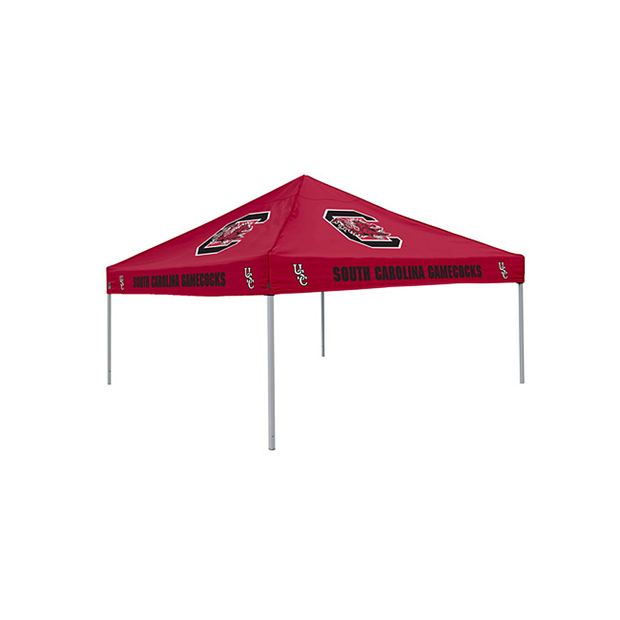 Logo Chairs Tailgating Tent 9 ft W x 9 ft L Square NCAA University of South Carolina Gamecocks Steel Pop Up Canopy