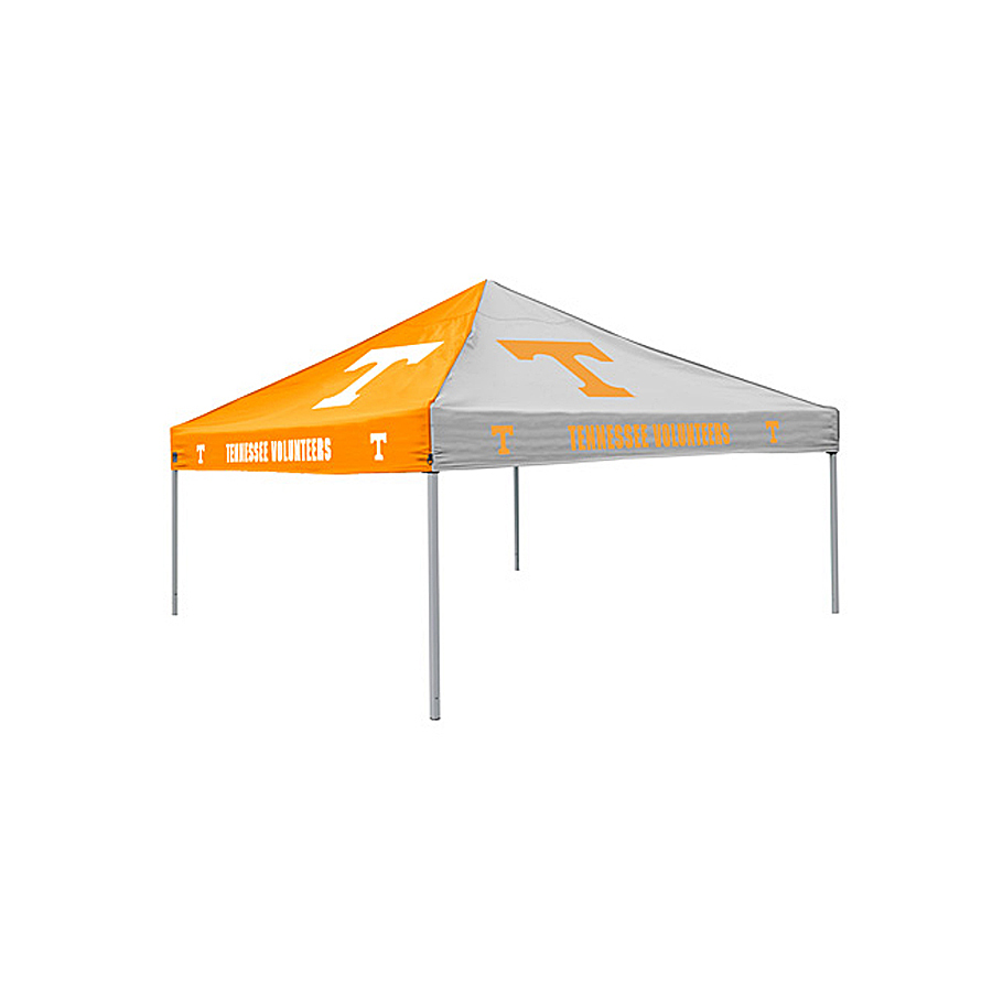 Logo Chairs Checkerboard Tent 9 ft W x 9 ft L Square Orange and White Standard Canopy