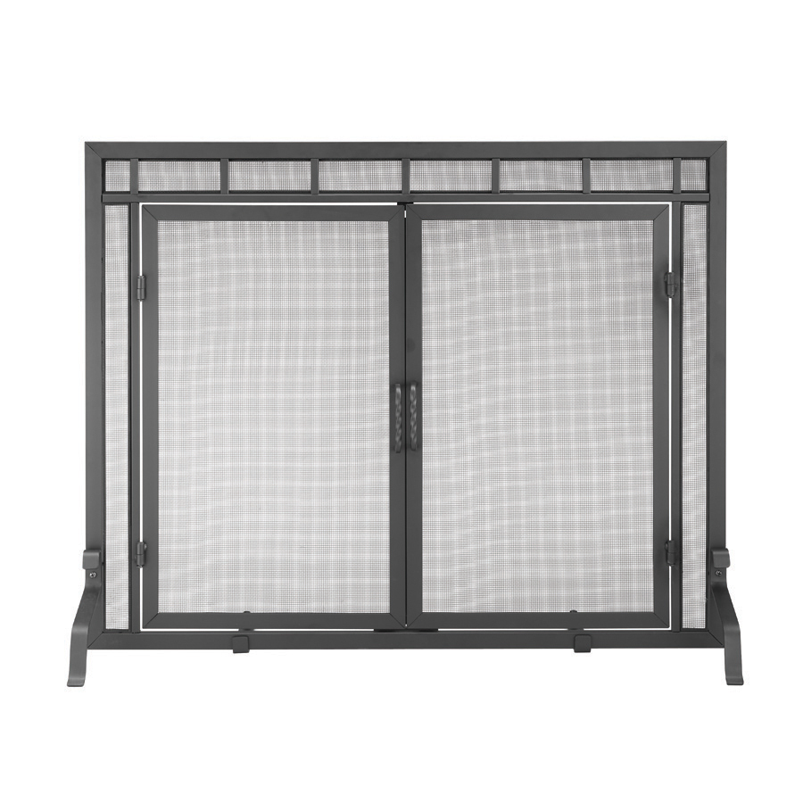 ACHLA Designs Black  Panel Fireplace Screen