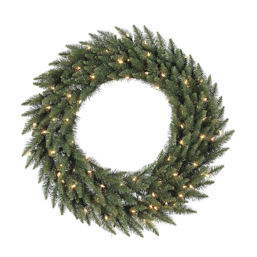 Vickerman Pre Lit 60 in Camdon Fir Artificial Christmas Wreath with 400 Count Incandescent Lights