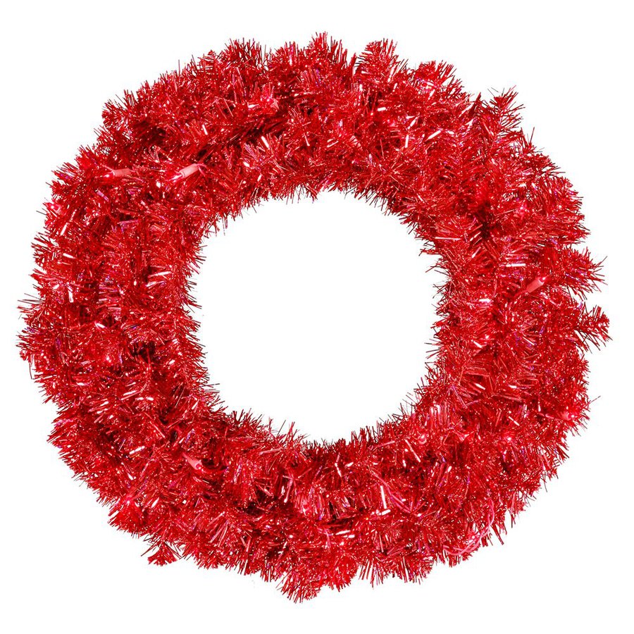 Vickerman 24 in Pre Lit Artificial Christmas Wreath with Red Incandescent Constant Lights