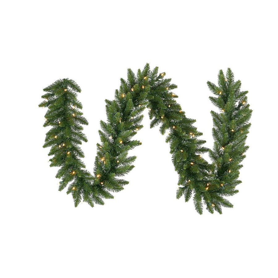 Vickerman 14 in x 50 ft Pre Lit Camden Fir Artificial Christmas Garland with White LED Lights