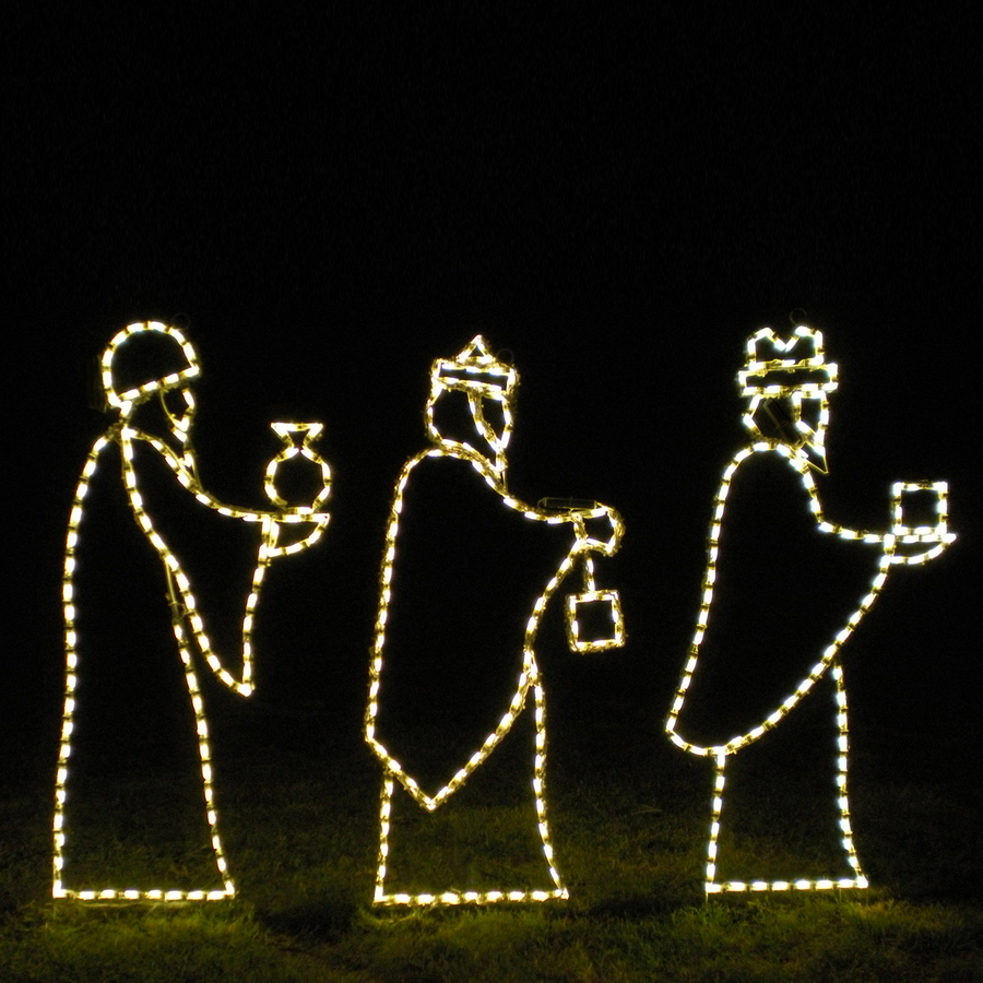 Holiday Lighting Specialists 3.8 ft Small 3 Wise Men Outdoor Christmas Decoration with Incandescent White Lights