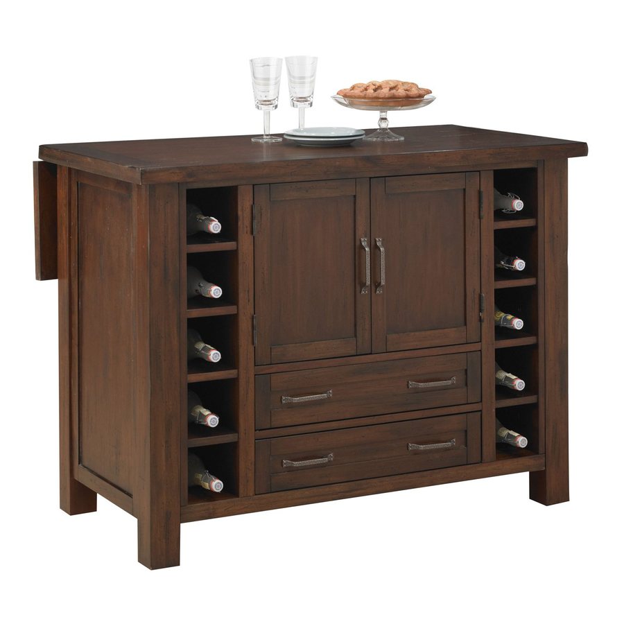 Home Styles 53.5 in L x 21.5 in W x 36 in H Chestnut Kitchen Island