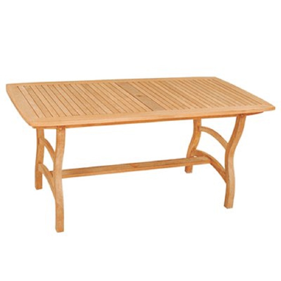 HiTeak Furniture 31.5 in W x 63 in L Rectangle Teak Dining Table